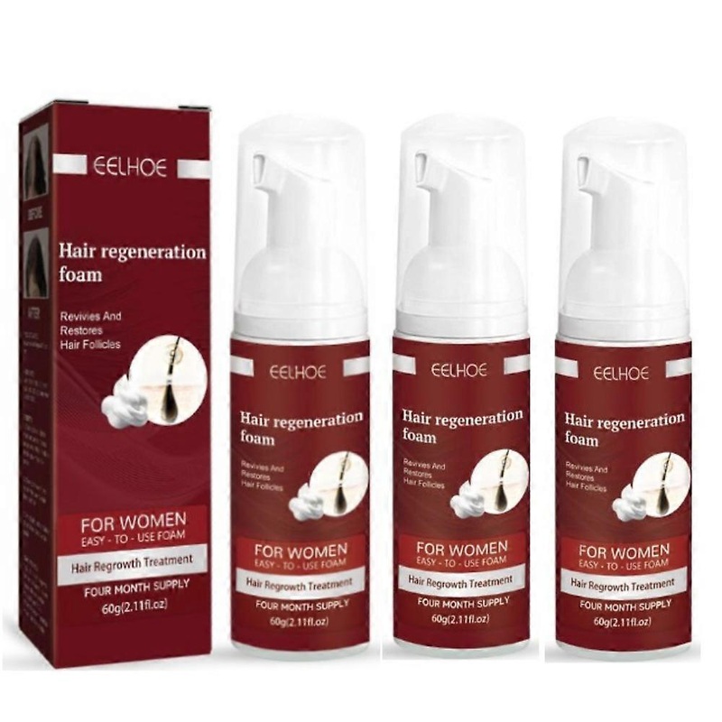3pcs Women Bangs 5% Foam For Thinning Hair And Hair Loss, Hair Regrowth Treatment