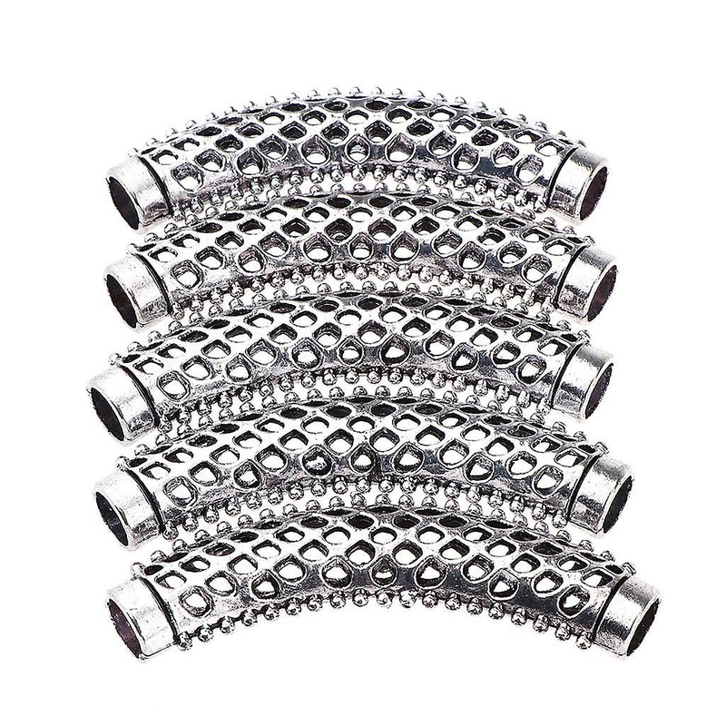 5Pcs Dreadlock Beads Braiding Jewelry Tubes Hair Pendants Ring Cuff 06
