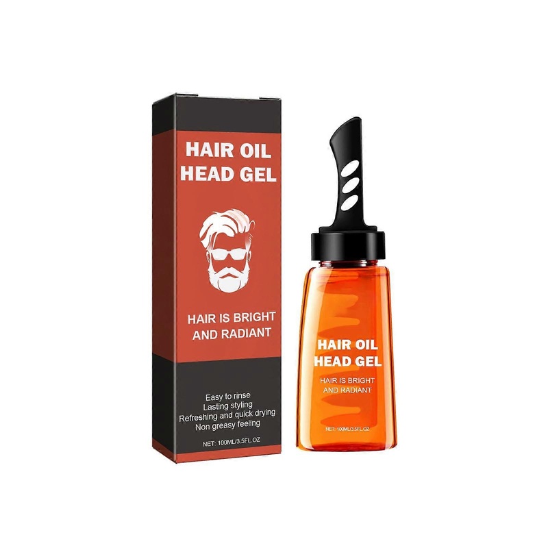 Men Hair Wax Gel With Comb 2-in-1 Men Hair Styling Gel With CombStyling Combs Men’s Grooming Hair Gel Moisturizing Long Lasting Fast Build Hair Salon