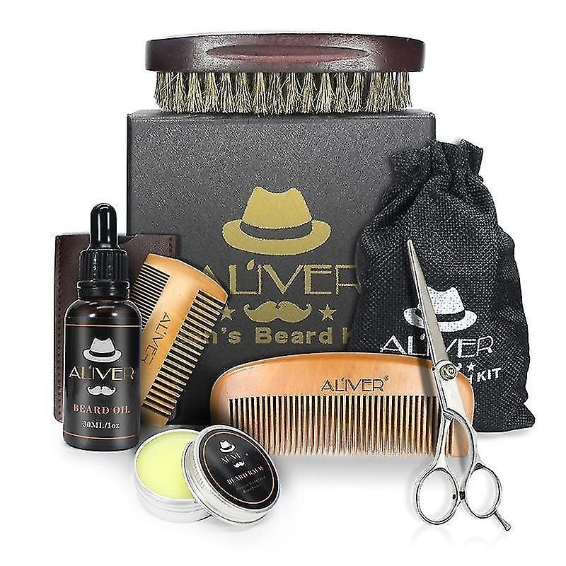 Muzxr- Hair Care Kits Men Beard Kit Barba Grooming Set Oil Moisturizing Wax Blam Comb Essence Hzp