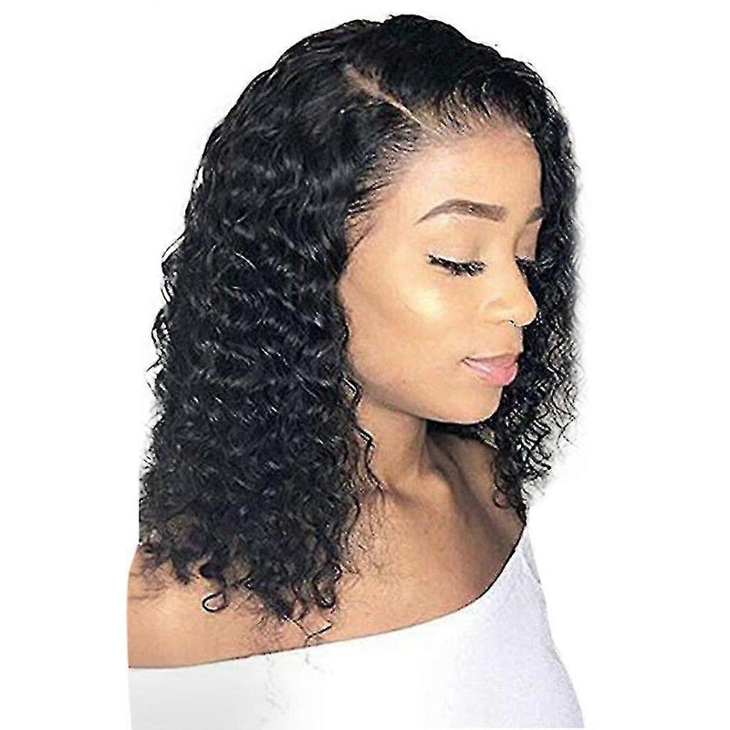 Natural Wave Lace Wigs Brazilian Human Hair Short Curly Wavy Lace Front Wigs