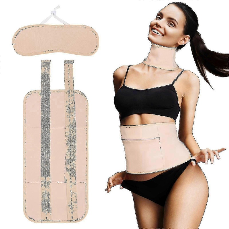 Reusable Castor Oil Pack Wrap For Waist, Thyroid Liver Detox – Organic Stomach/Neck Therapy Kit -CNC