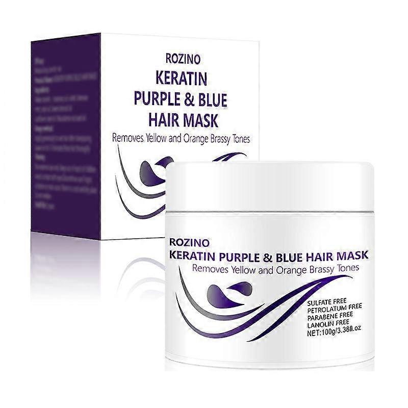1-3X Keratin Purple Hair Mask For Deep Conditioning Of Blonde And Bleached Hair, Removing Copper And Yellow Tones To Soothe and Moisturize Hair