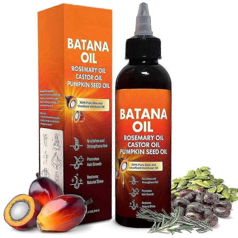 1-3pcs Batana Oil for Hair Growth, 4-in-1 Pure & Unrefined Honduran Oil with Rosemary, Castor, Pumpkin Seed Oil, Nourishes, Strengthens