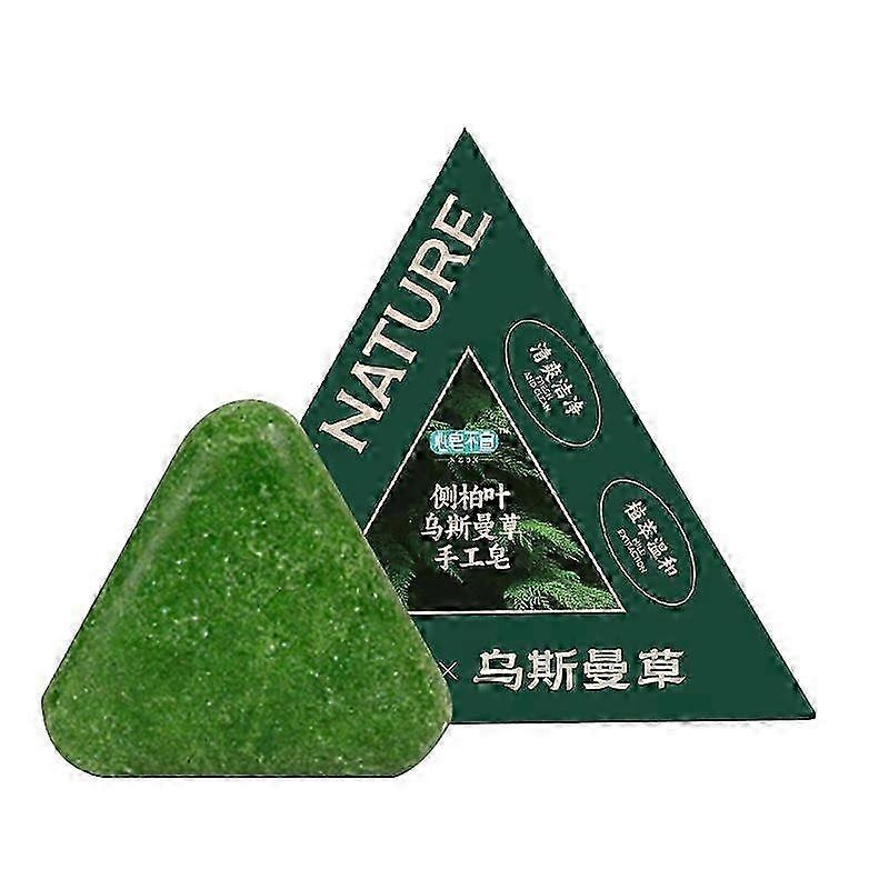 Nature Triangle Shampoo Bar, Nature Seven Green Soap Shampoo, Natural Usman Grass Shampoo Bar, Strengthens Hair for Hair Growth